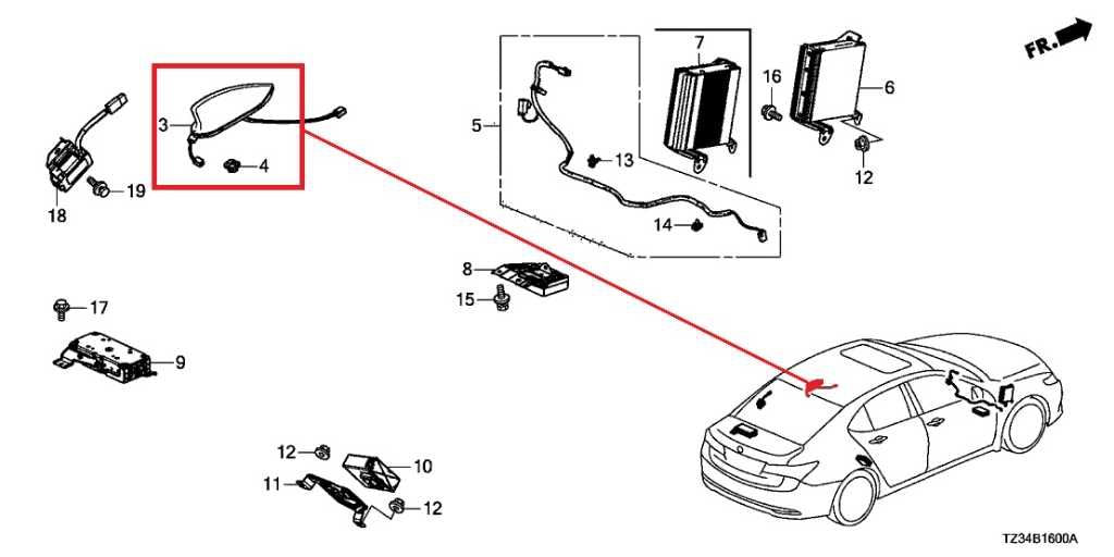 2015-2017 Acura TLX Tech Roof Exterior Shark Fin Radio Antenna 39150-TZ3-A21ZA1