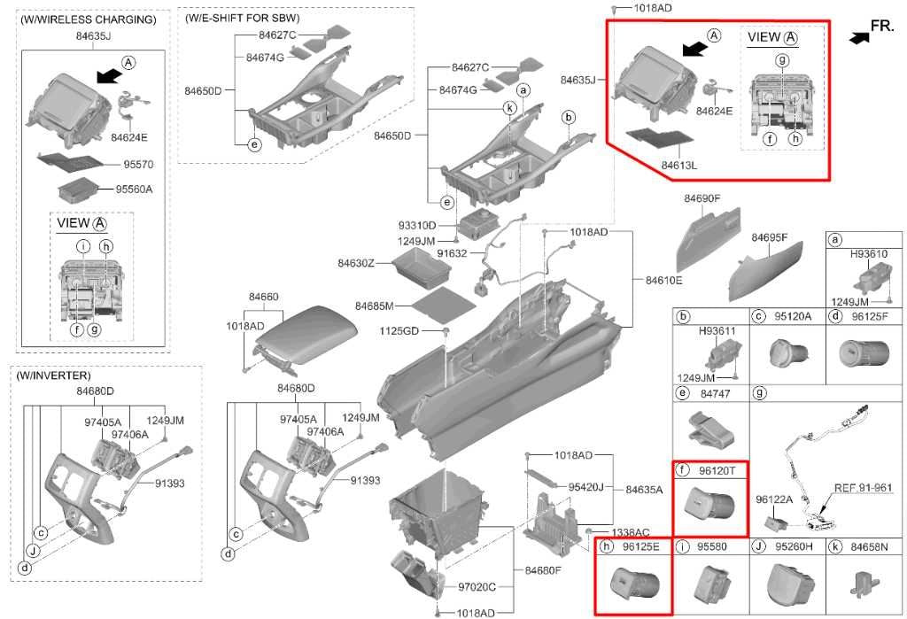 2021-23 Kia Sorento X-Line SX Front Center Console Storage Compartment Tray Box - Alshned Auto Parts