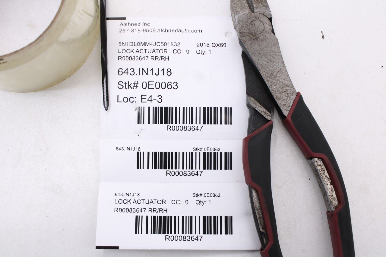 2014-2020 Infiniti QX60 Rear Right Side Door Lock Latch Actuator 82500-3JA0B OEM13