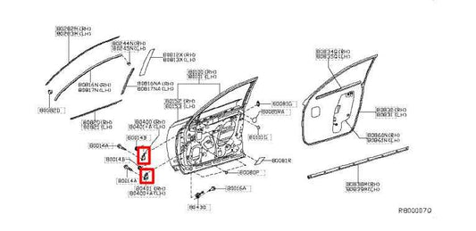 2014-20 Infiniti QX60 Front Left Side Door Hinge Upper and Lower 80401-5AA0B OEM - Alshned Auto Parts