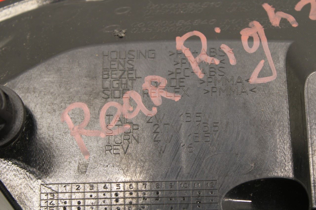 2014-20 Maserati Ghibli S Q4 Rear Right Passenger Side Tail Light Lamp 670107148 - Alshned Auto Parts