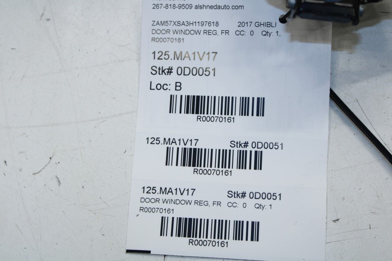 2017-21 Maserati Ghibli Front Left Side Door Window Regulator w/ Motor 670009816 - Alshned Auto Parts