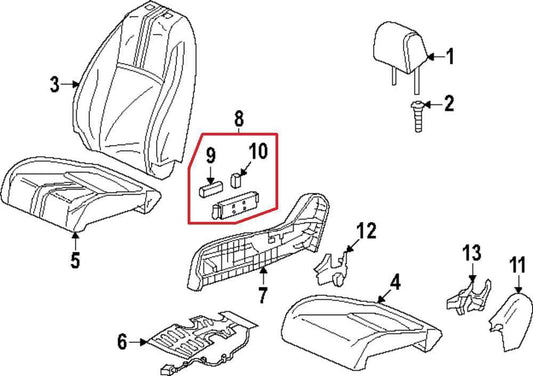 23-26 Acura Integra A-Spec FR Right Power Seat Adjustment Switch 81250TXEW01ZA - Alshned Auto Parts