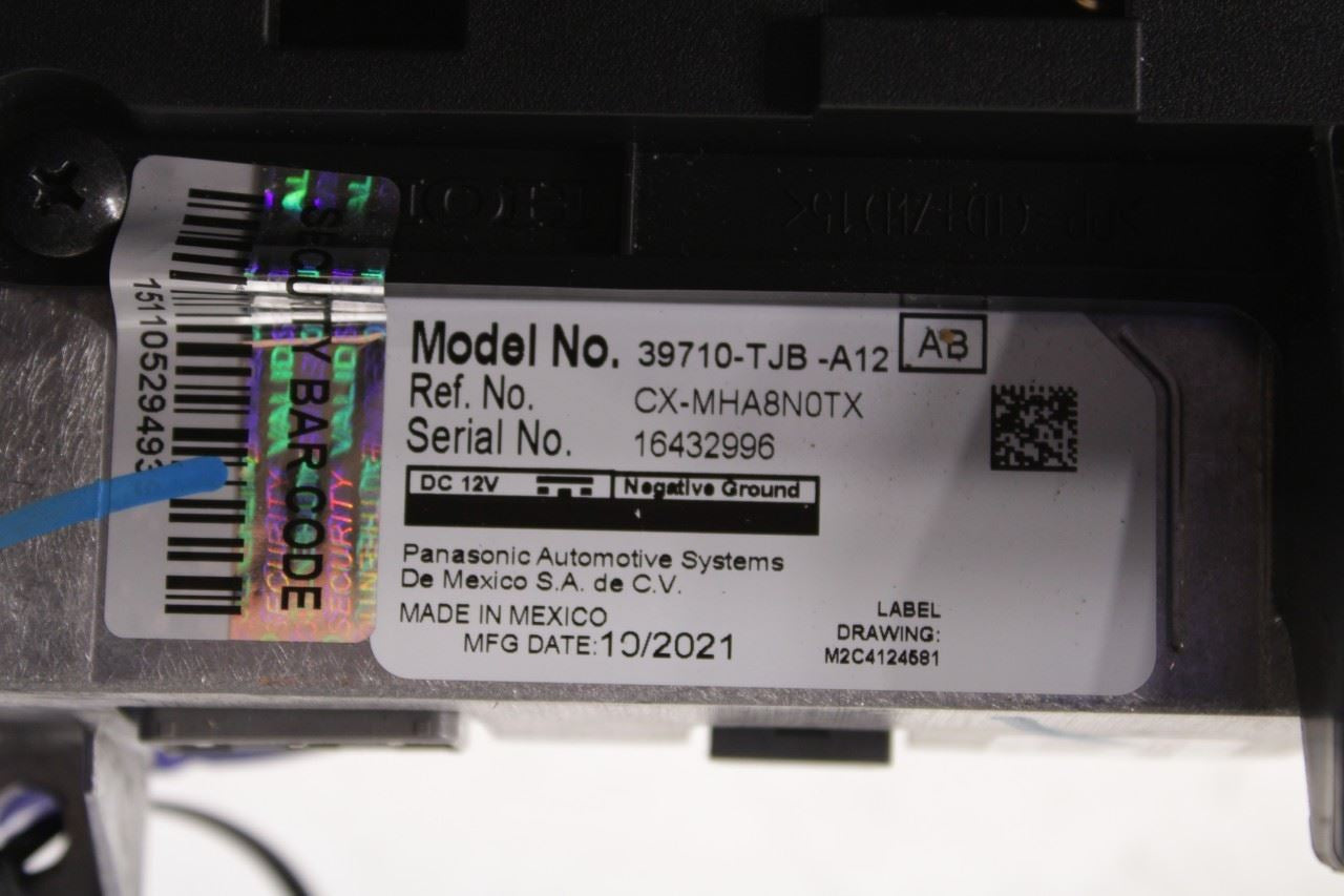19-21 Acura RDX SH-AWD Panasonic Dash Information 10.25'' Display 39710-TJB-A12 - Alshned Auto Parts