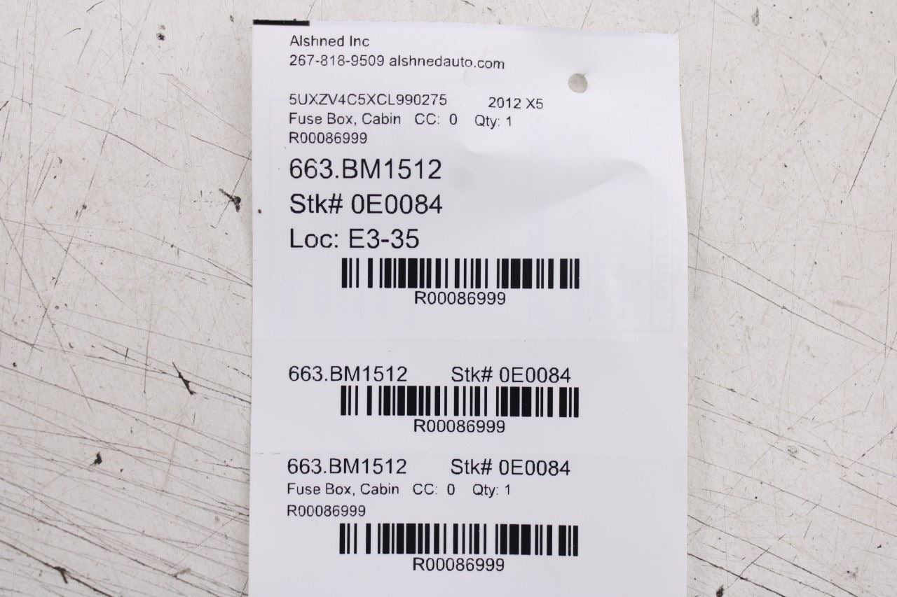 2007-13 BMW X5 xDrive35i 3.0L Front Power Distribution Fuse Relay Junction Block15