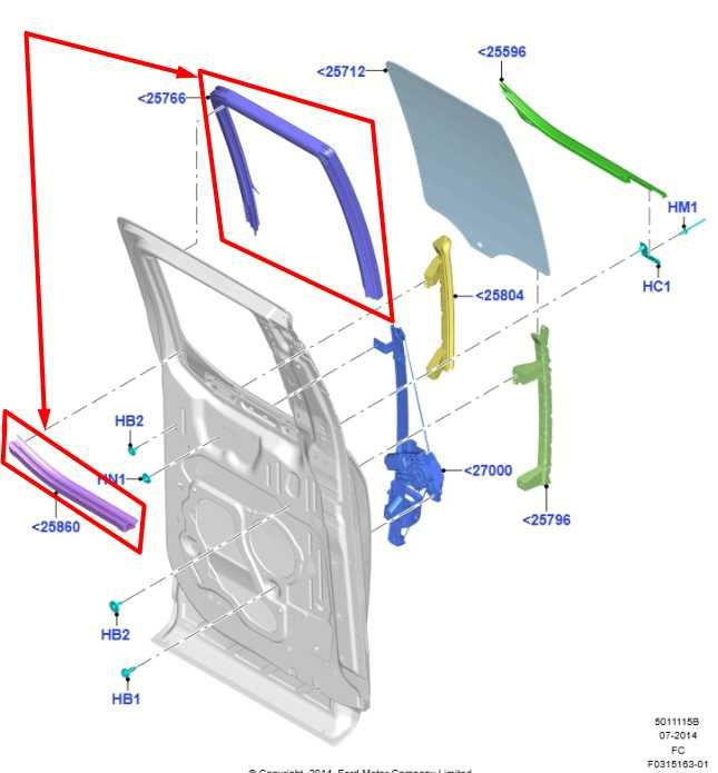 2015-2020 Ford F150 XL Super Cab Rear Left Door Run Channel w/ Belt Weatherstrip - Alshned Auto Parts
