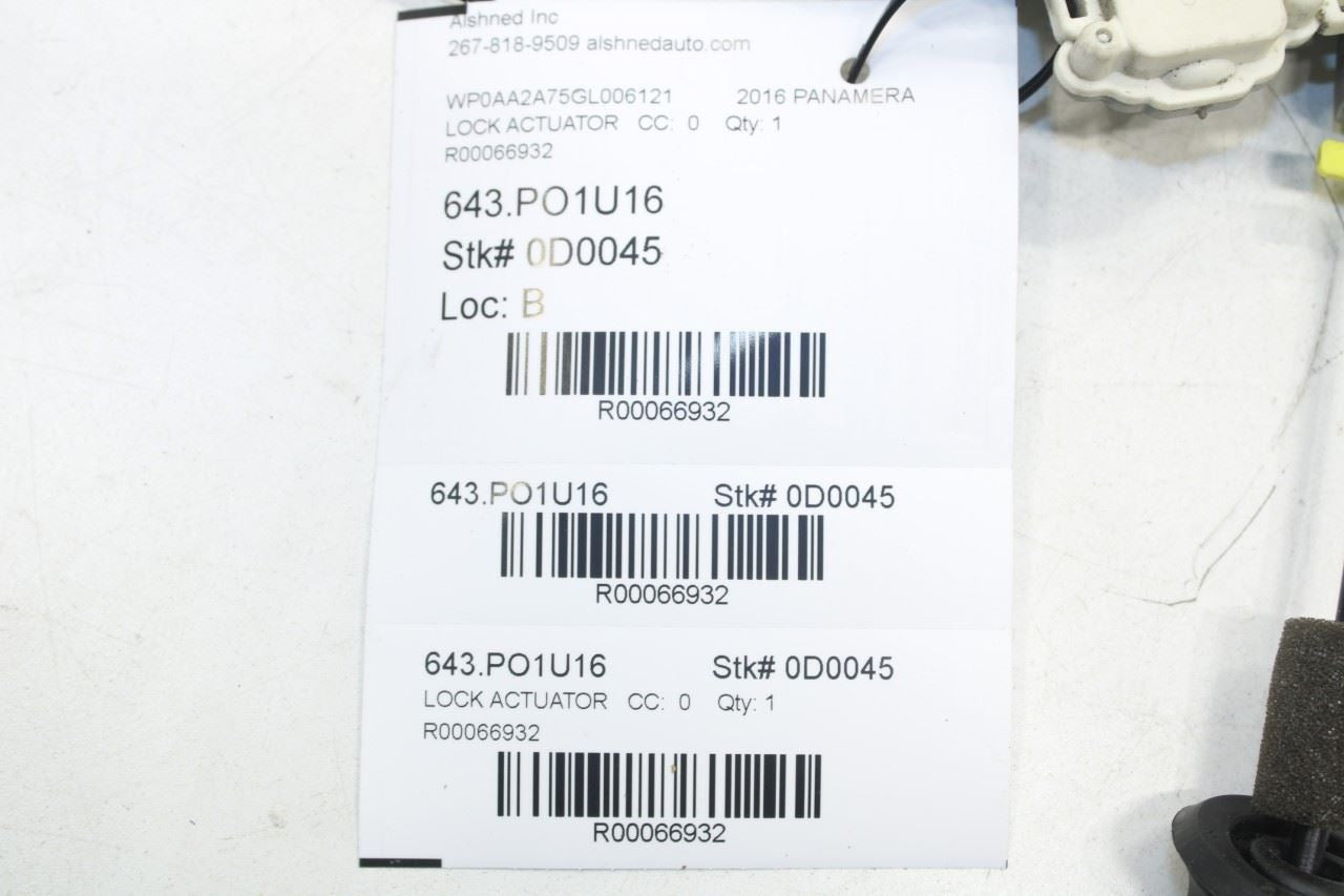 12-16 Porsche Panamera 4 Front Left Side Door Lock Latch Actuator 4G1-837-015-A - Alshned Auto Parts