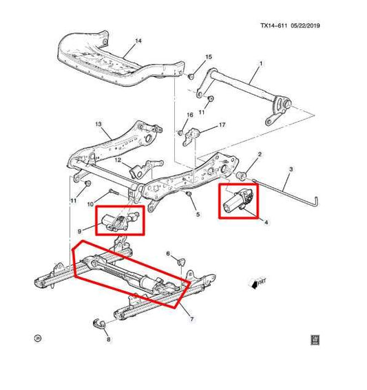 18-23 GMC Terrain Denali Front LH Seat Adjust and Track Rail Motors Set 13525918 - Alshned Auto Parts