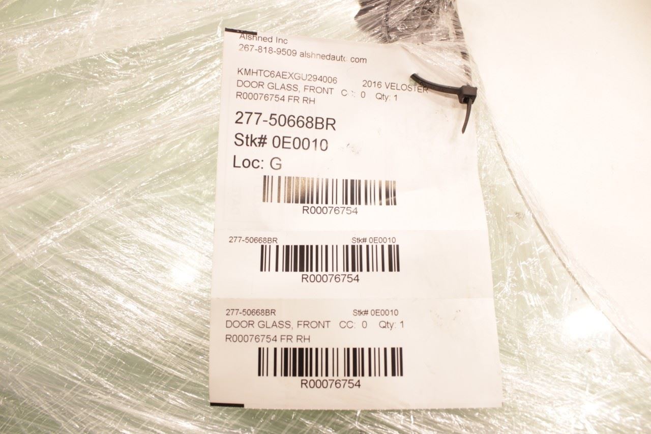 2011-2017 Hyundai Veloster Turbo Front Right Door Window Glass 82421-2V000 OEM - Alshned Auto Parts