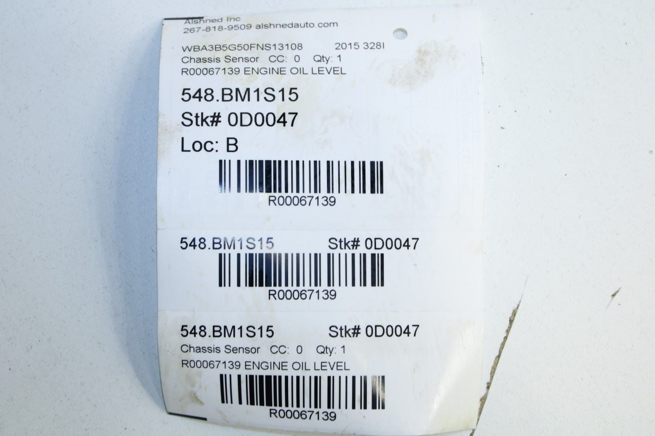 13-16 BMW 328i xDrive SULEV 2.0L Engine Oil Level Sensor Sender 12617638341 OEM - Alshned Auto Parts
