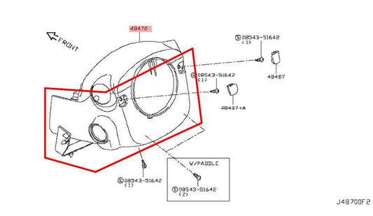17-21 Infiniti Q50 Luxe Steering Column Lower Shroud Cover Panel 48470-5CB3A OEM - Alshned Auto Parts
