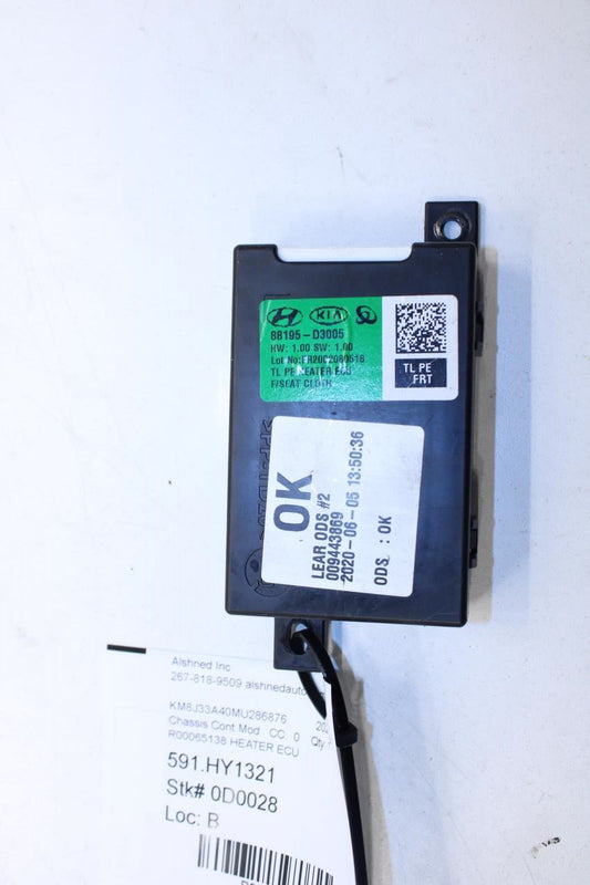 19-2021 Hyundai Tucson Value Front Right Seat Heated Control Module 88195-D3005 - Alshned Auto Parts