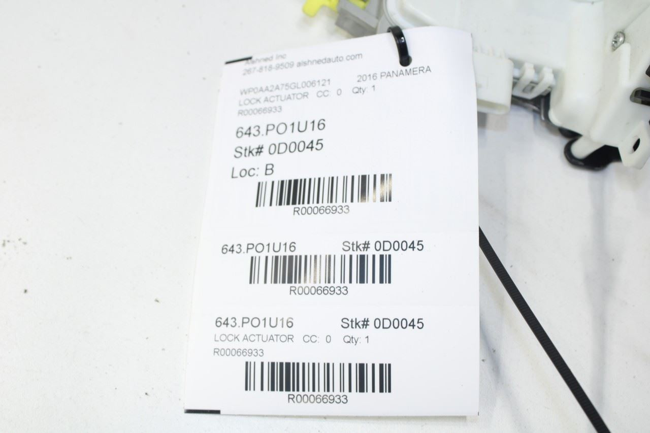 12-16 Porsche Panamera 4 Rear Left Side Door Lock Latch Actuator 9A7-839-115-07 - Alshned Auto Parts