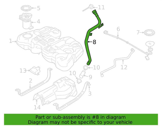 2015-2016 Volvo S60 T5 Premier 2.0L Fuel Filler Neck Hose Tube Pipe 31321743 OEM - Alshned Auto Parts