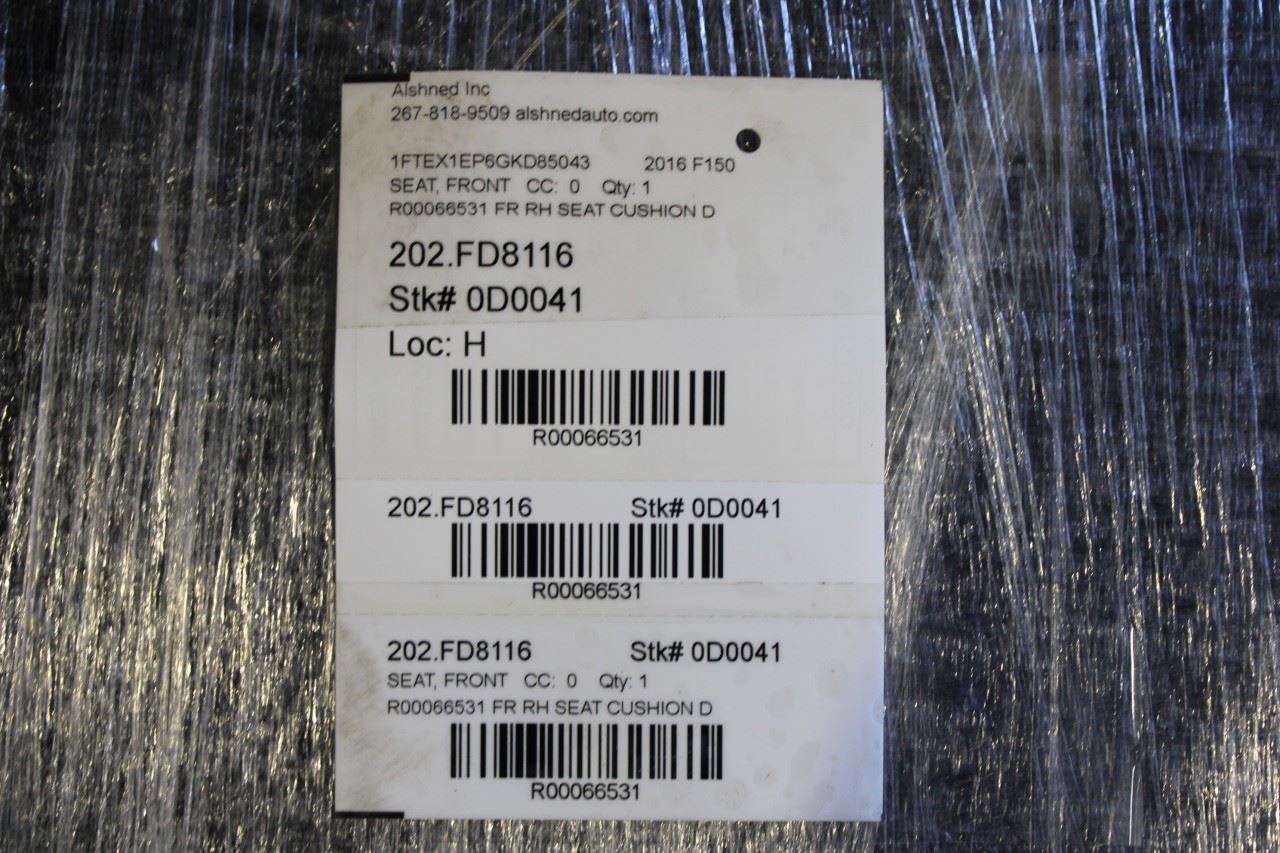 2015-16 Ford F150 Super Cab Lariat Front Passenger Right Side Seat Lower Cushion - Alshned Auto Parts