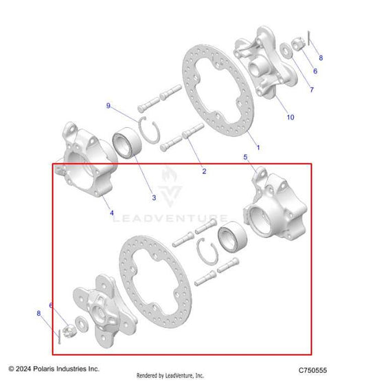 2024-26 Polaris RZR XP 1000 Ultimate Rear Right Side Spindle Knuckle Hub 1523834 - Alshned Auto Parts