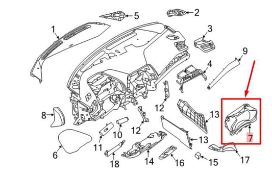 2016-21 Nissan Maxima Dash Speedometer Cluster Bezel Cover Trim 68240-4RA0A OEM - Alshned Auto Parts