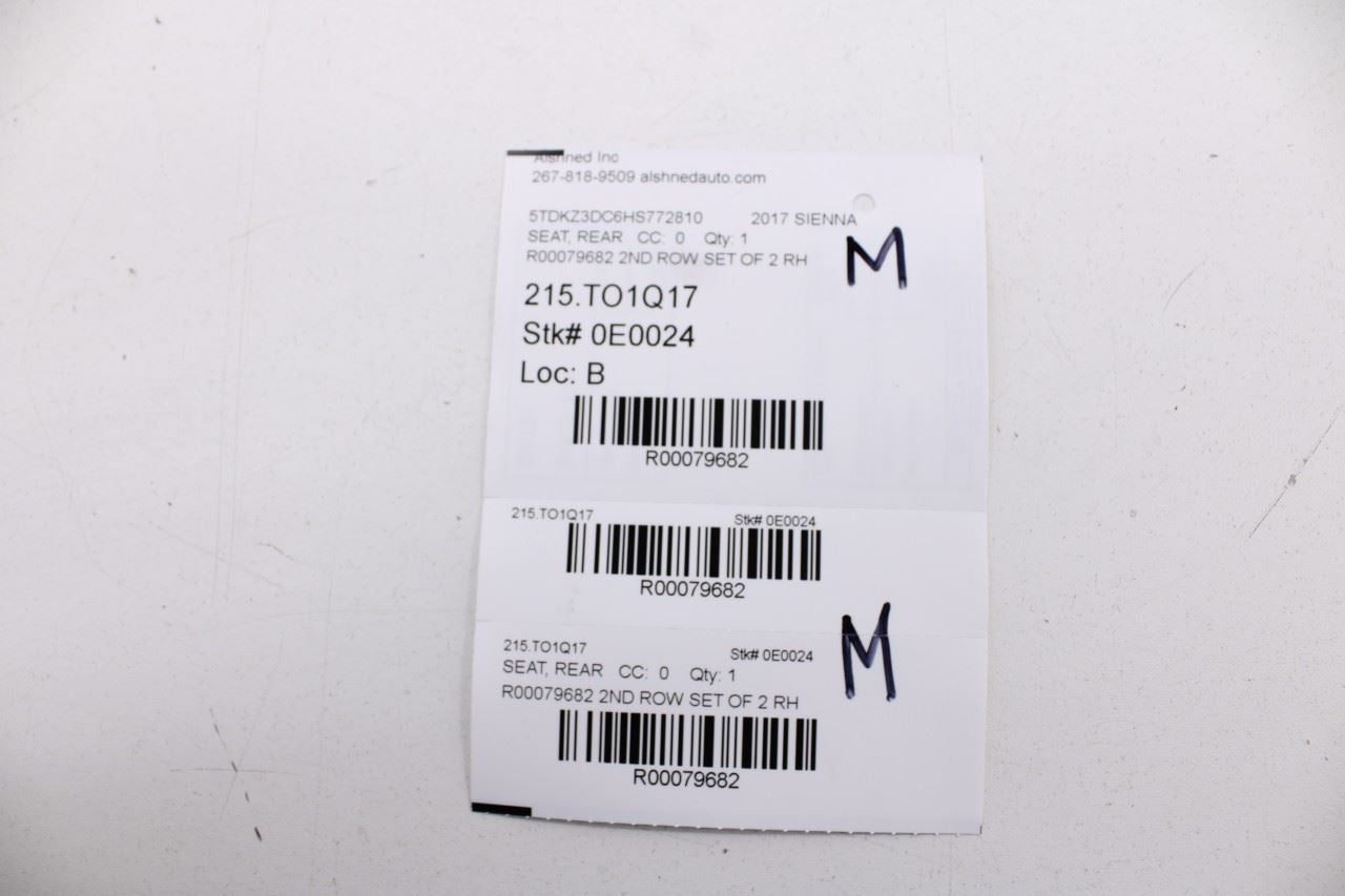2014-18 Toyota Sienna LE Rear Passenger RH Side 2nd Row Seat Armrest Set *ReaD* - Alshned Auto Parts