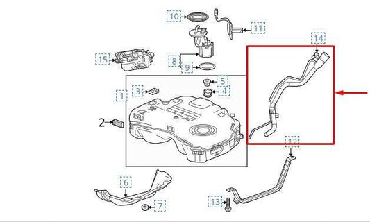 2018-2024 Chevrolet Equinox LT 1.5L Fuel Filler Neck Tube Pipe 84814671 OEM - Alshned Auto Parts