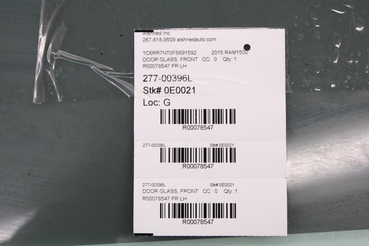11-2018 RAM 1500 Laramie Front Left Driver Side Door Window Glass 68700439AA OEM - Alshned Auto Parts