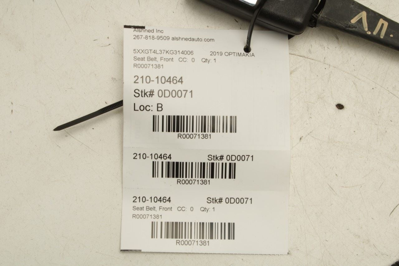 2016-20 Kia Optima LX 2.4L Front Driver Left Side Seat Belt Buckle 88830D5500WK - Alshned Auto Parts