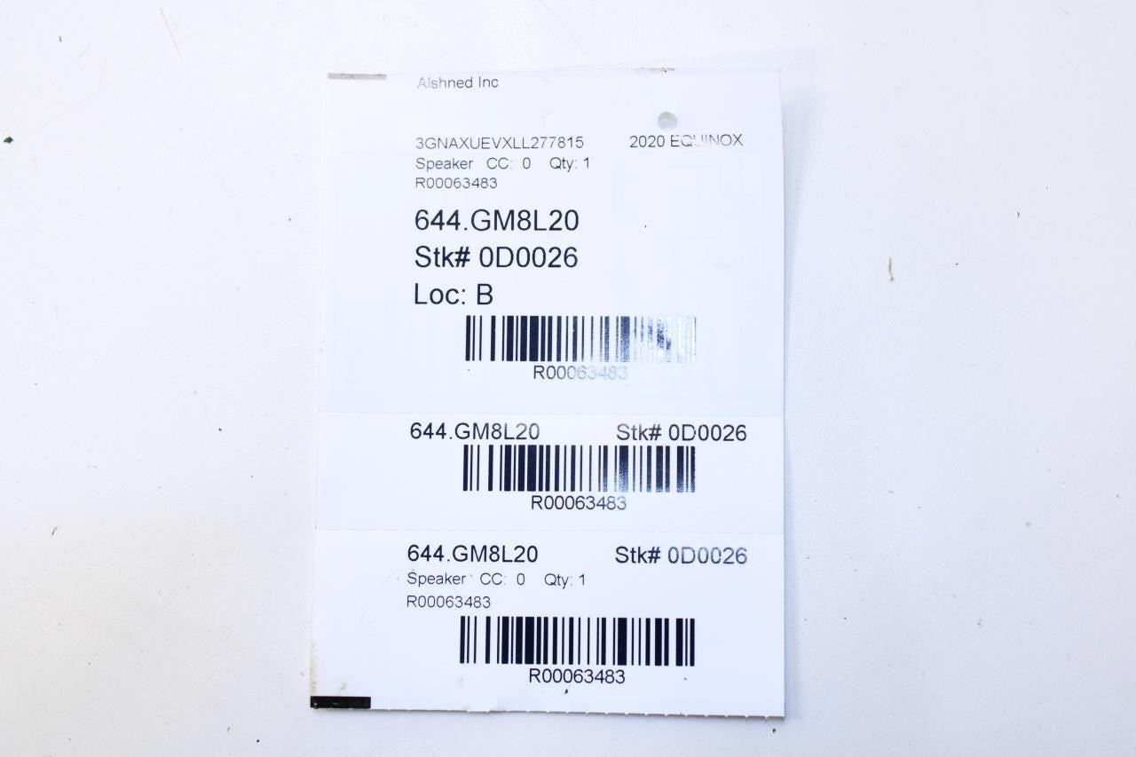 2018-2024 Chevrolet Equinox LT Rear Left and Right Door Audio Speakers 39117929 - Alshned Auto Parts