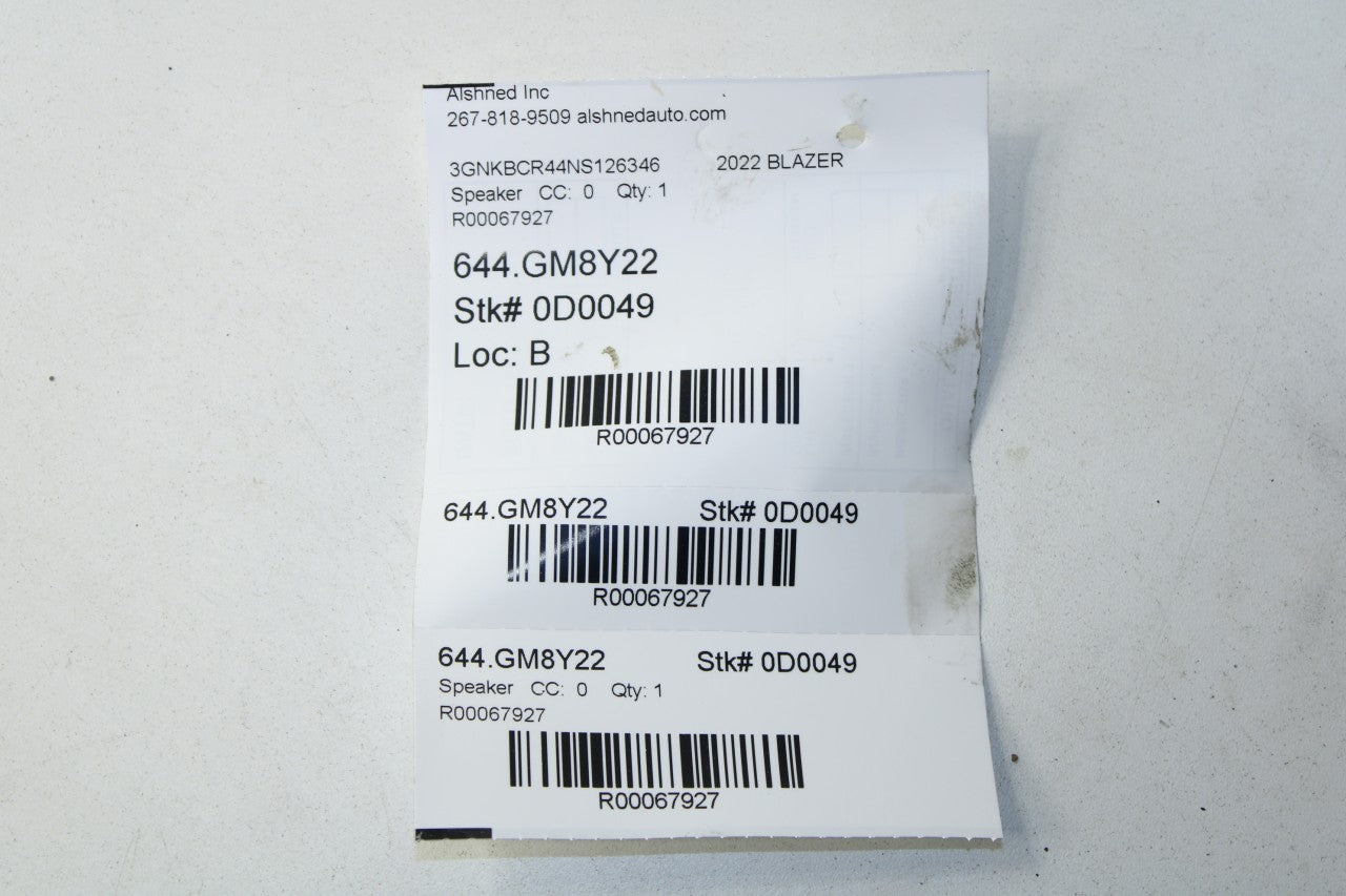 19-25 Chevrolet Blazer 2LT Rear Left and Right Door Audio Speakers 84249496 OEM - Alshned Auto Parts