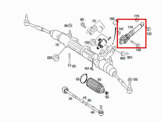 2007-11 Mercedes-Benz S550 Steering Column Intermediate Shaft 221-462-06-78 OEM - Alshned Auto Parts