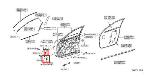 14-20 Infiniti QX60 Front Right Side Door Hinge Upper and Lower 80400-5AA0B OEM - Alshned Auto Parts
