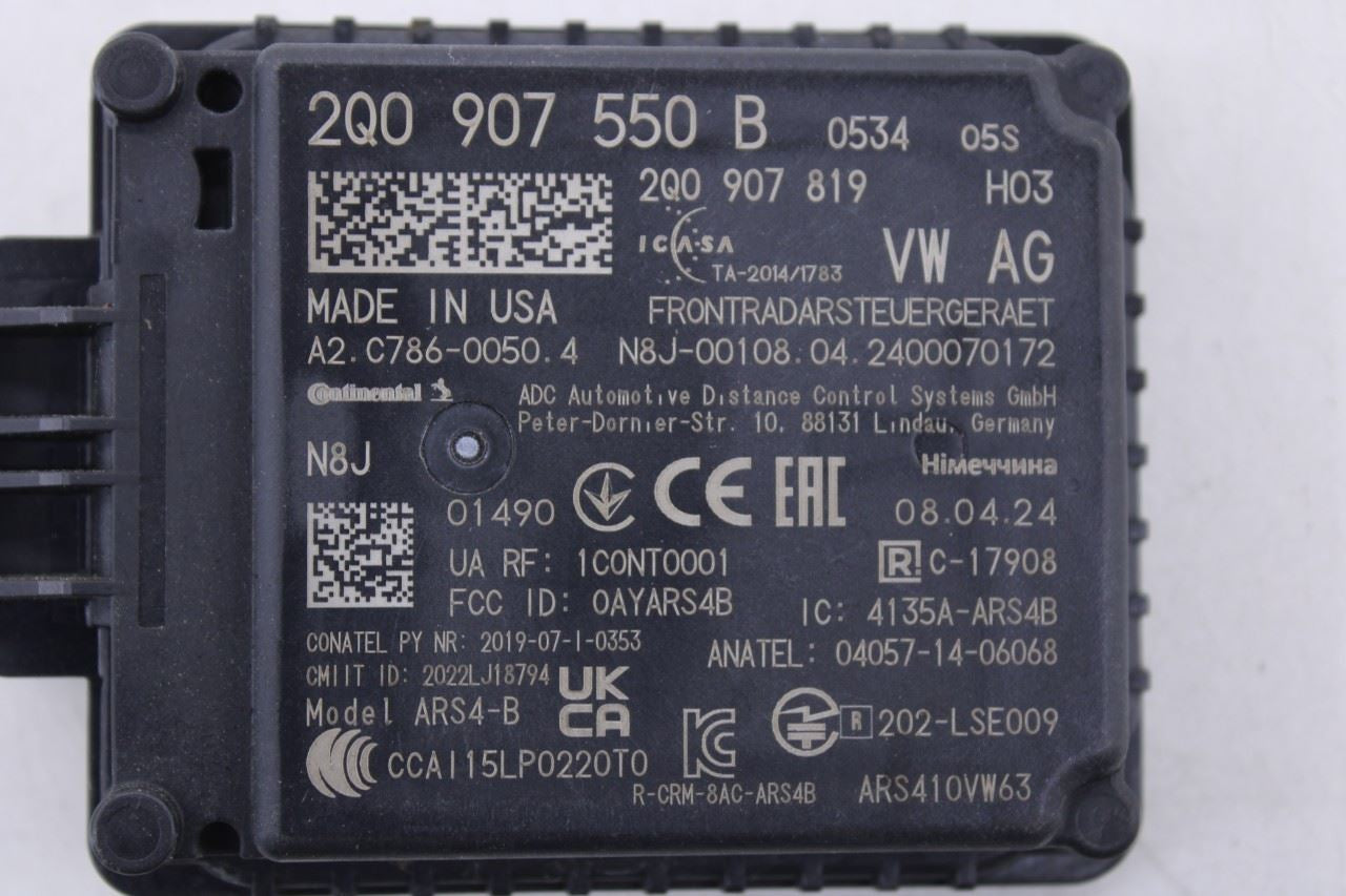 23-25 Volkswagen Jetta SE 1.5L Cruise Control Distance Sensor Radar Module Unit - Alshned Auto Parts