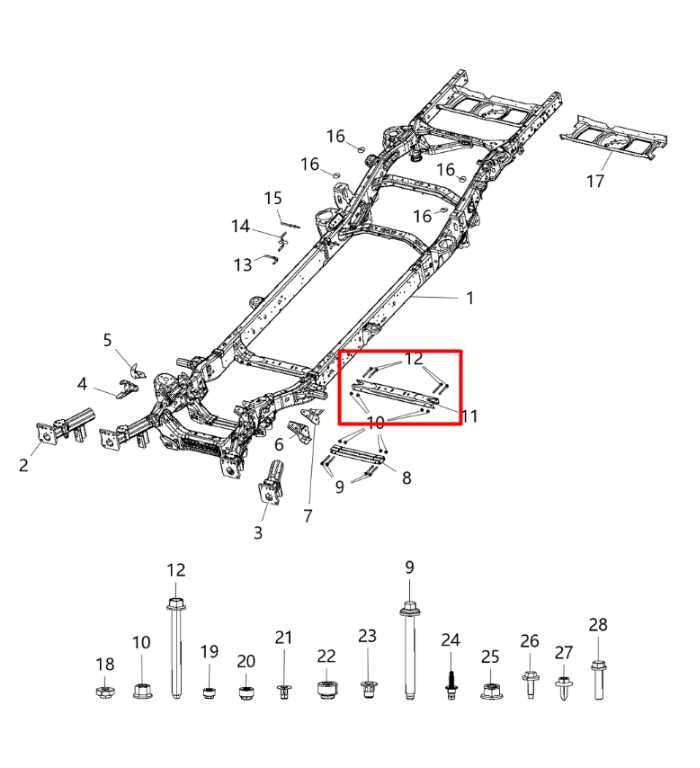 19-25 Ram 1500 Big Horn Crew Cab Front Transmission Crossmember Frame Support1