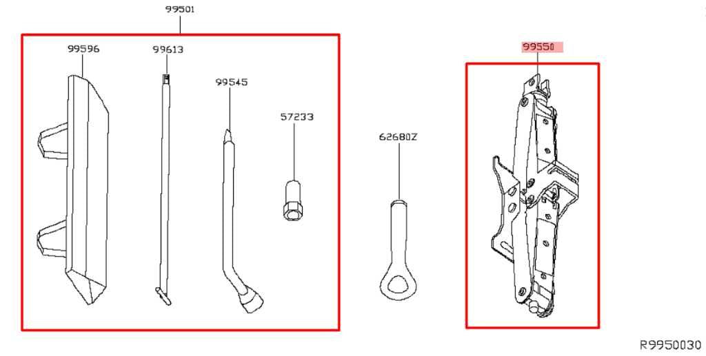 14-20 Infiniti QX60 3.5L FWD Lift Jack and Tool Kit w/ Tool Bag 99550-3JA1A OEM - Alshned Auto Parts