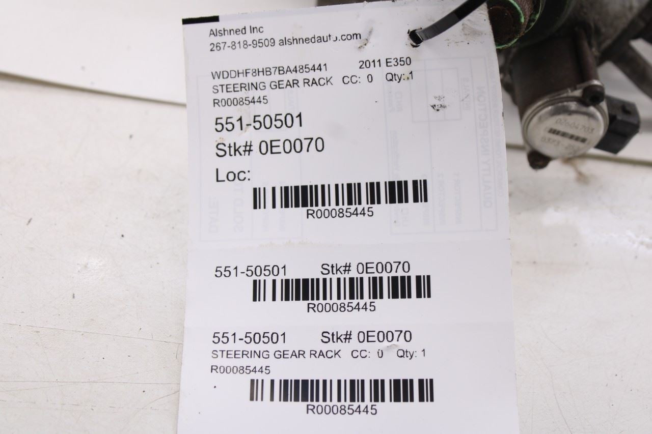 10-11 Mercedes-Benz E 350 Luxury 4Matic Steering Gear Rack and Pinion 212460180013