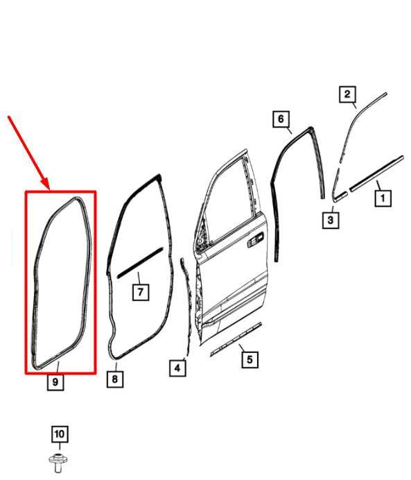 2019-2026 Ram 1500 Big Horn Front Left Side Door Weatherstrip On Body 68402032AA1