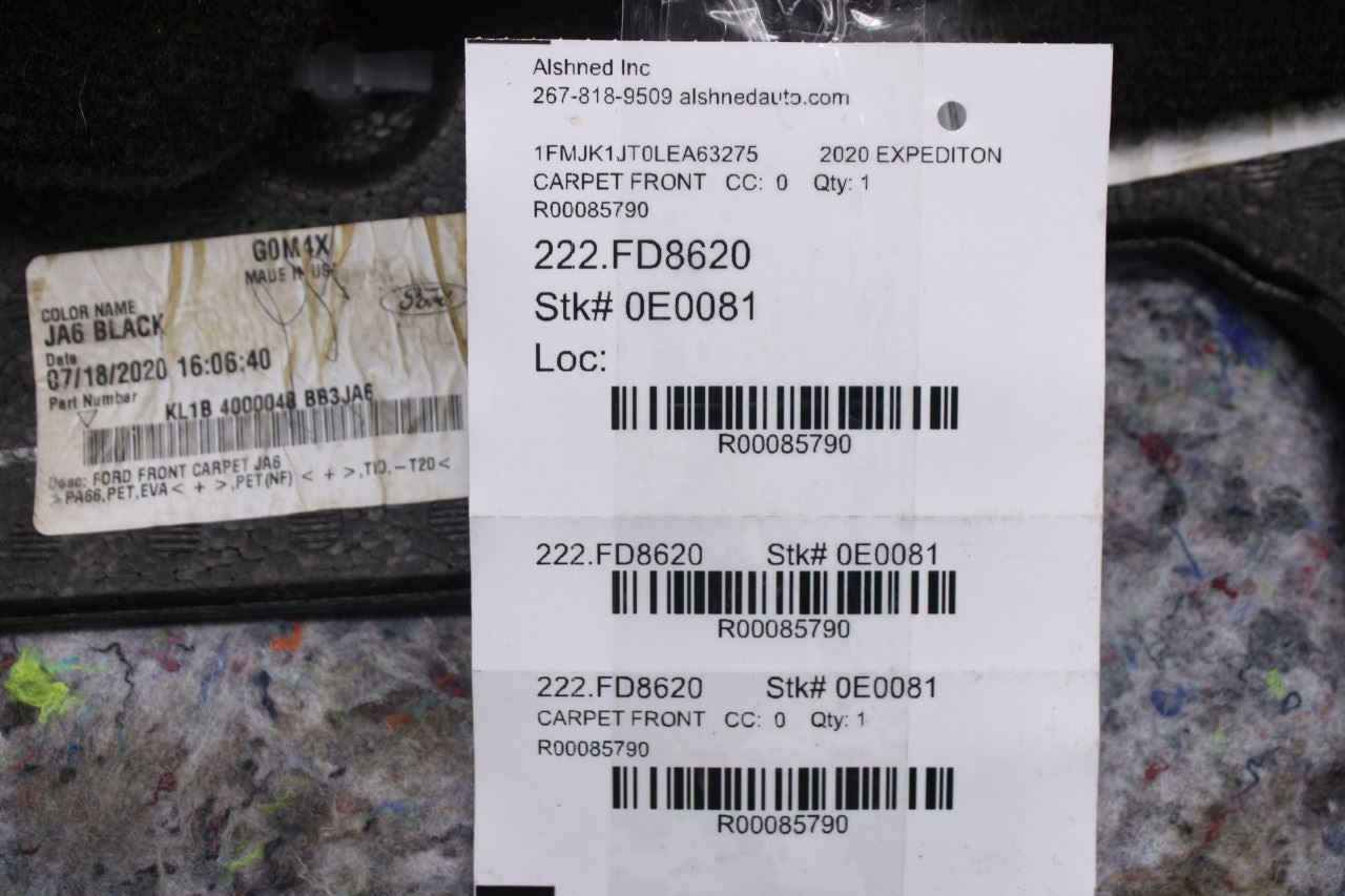18-24 Ford Expedition Max XLT Front Floor Interior Carpet Liner KL1B-4000048-BB - Alshned Auto Parts