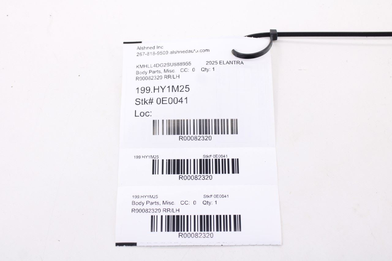 2021-2026 Hyundai Elantra SE Rear Left Door Belt Outer and Inner Weatherstrip15