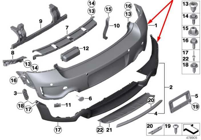 2011-2016 Mini Countryman Cooper S Rear Bumper Cover 51129806646 OEM *ReaD*2