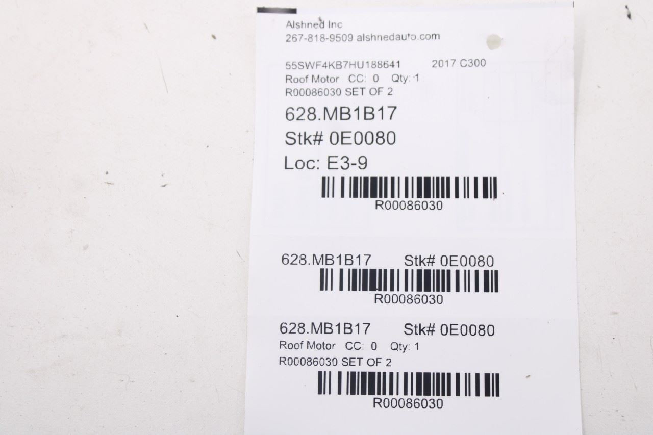 15-18 Mercedes-Benz C300 4Matic Roof Power Sliding Glass Sunroof Motor Set of 223