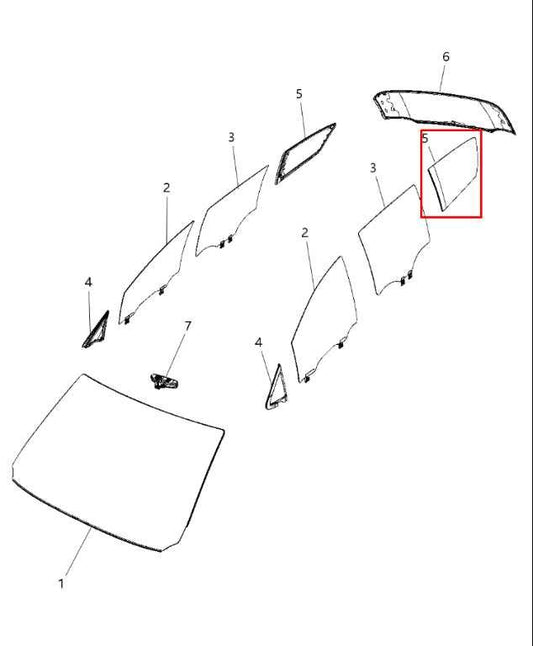 2017-2024 Chrysler Pacifica Limited Rear Left Driver Side Quarter Window Glass - Alshned Auto Parts