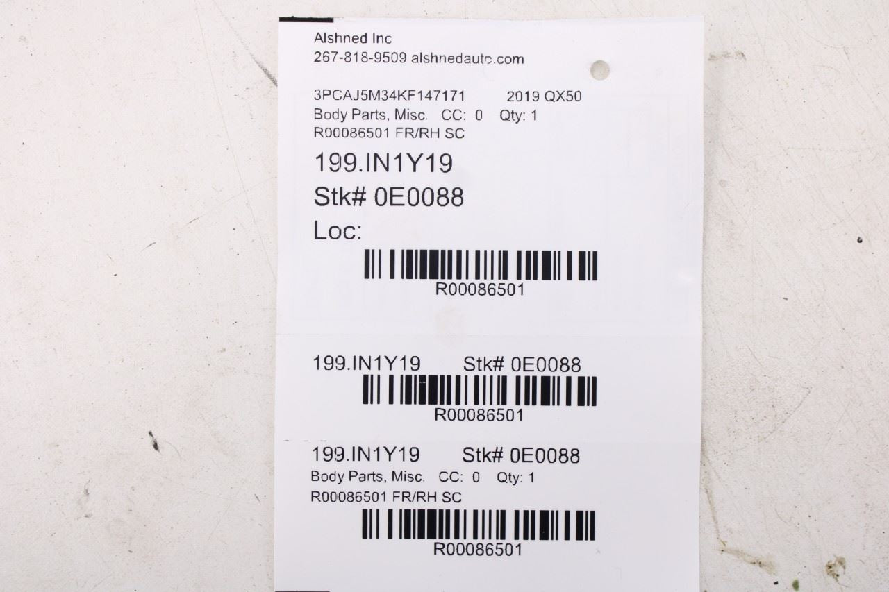 2019-25 Infiniti QX50 Essential Front Right Door Lower Molding Panel 80870-5NA0A - Alshned Auto Parts