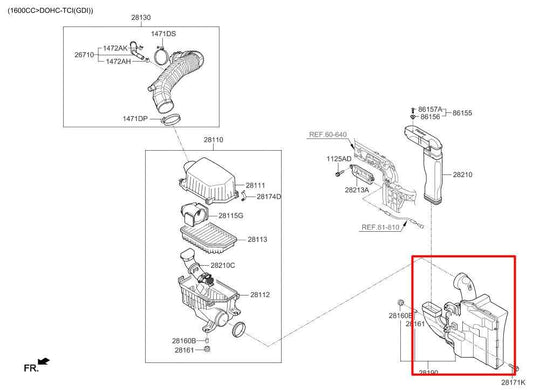 2011-2017 Hyundai Veloster Turbo 1.6L FWD Air Intake Cleaner Resonator Assembly - Alshned Auto Parts