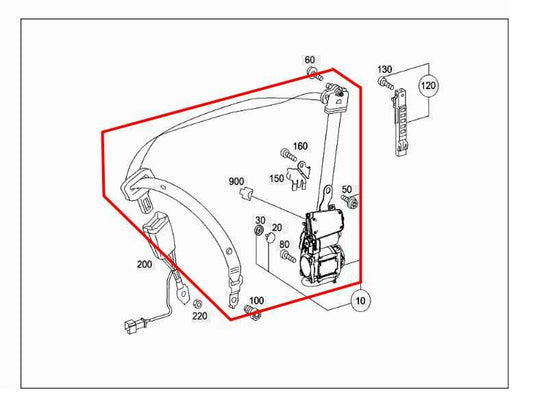 2010-13 Mercedes-Benz E350 Luxury 4Matic AWD Front Left Side Seat Belt Retractor - Alshned Auto Parts