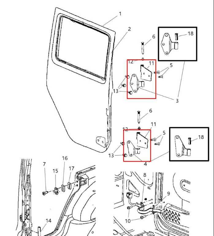 07-16 Jeep Wrangler Unlimited Sport Front Rear RH and LH Door Hinge Set w/ Bolts - Alshned Auto Parts