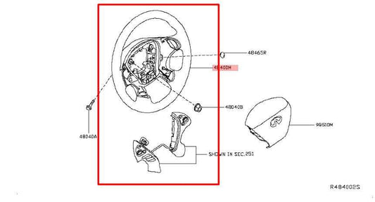 16-20 Nissan Pathfinder 3.5L Steering Wheel Leather w Control Buttons 484309PJ2A - Alshned Auto Parts