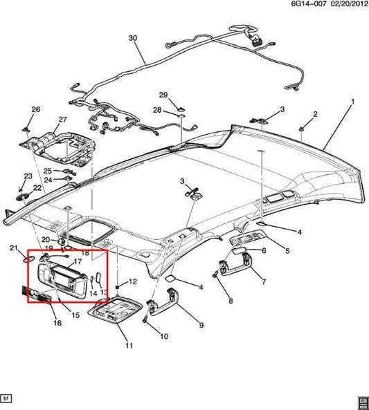 2013-17 Cadillac XTS Front Passenger Right Side Sun Visor w/ Illuminated Mirror - Alshned Auto Parts
