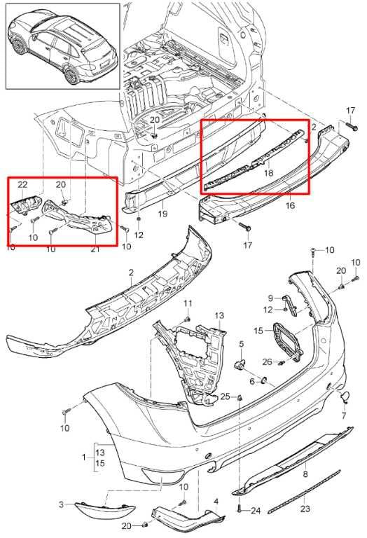 11-14 Porsche Cayenne S Rear Bumper Center and RH LH Side Support Mount Brackets1