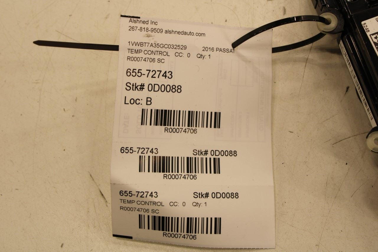 2015-19 Volkswagen Passat SE Dash AC Heater Climate Control Panel 561907044AMIKY - Alshned Auto Parts