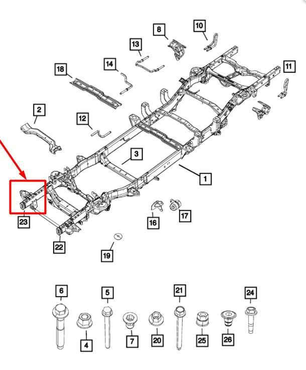 2013-2024 Ram 1500 Classic Express Quad Cab Front Right Side Frame Rail Horn1