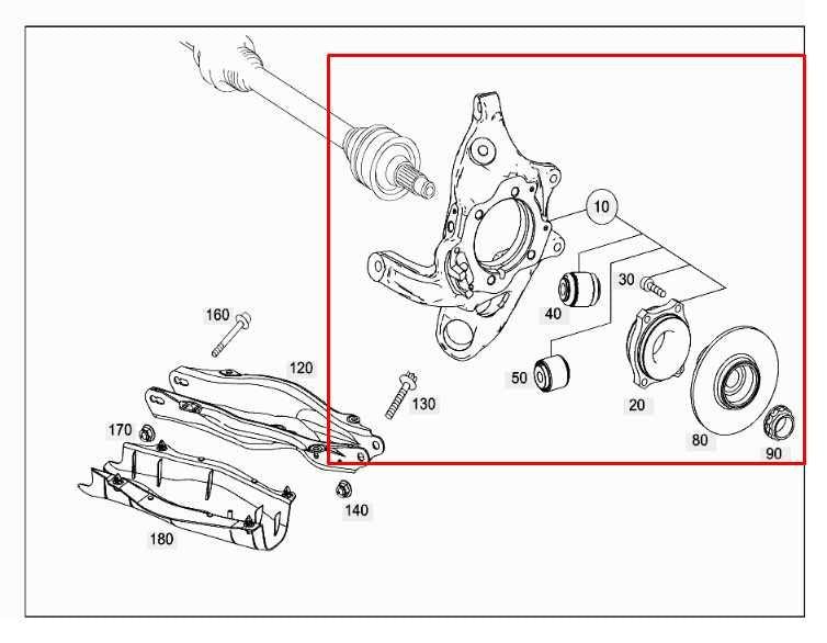 15-23 Mercedes-Benz C300 4Matic AWD Rear Suspension LH Side Spindle Knuckle Hub - Alshned Auto Parts