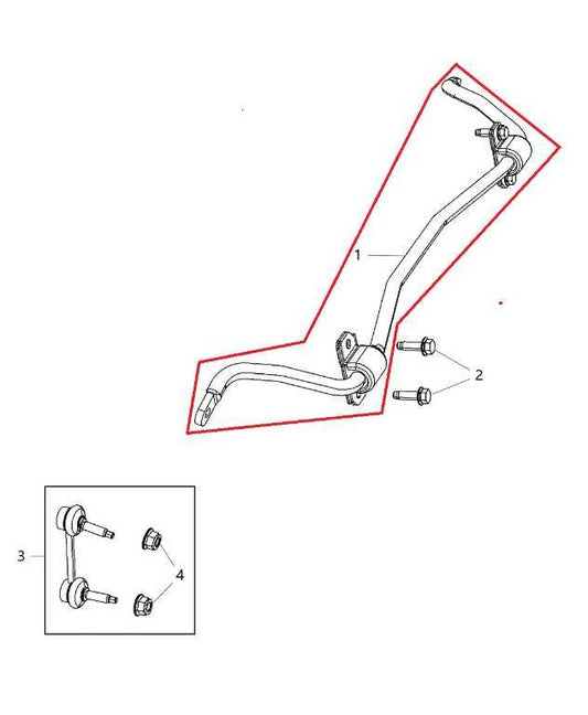 2011-2015 Jeep Grand Cherokee Limited 4x4 Rear Stabilizer Sway Bar 52124885AG - Alshned Auto Parts
